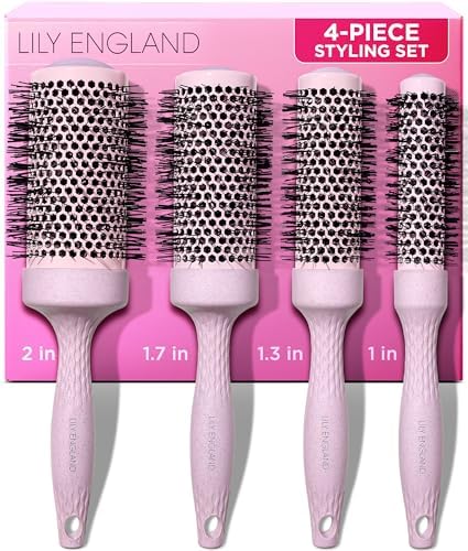 Lily England Round Brush Set for Blow Out 4 Brushes for Voluminous Blowouts by LilyEngland