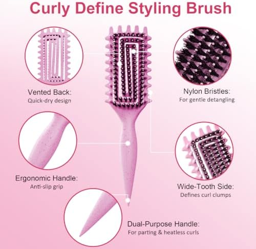 Curly Hair Brush, Curl Brush For Wet & Dry Hair,Curl Defining For Women&Men - Image 2