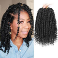 Passion Twist Crochet Hair 8" 1B Pre-Looped 9Packs by Pofworld