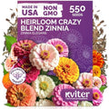550 Crazy Blend Zinnia Heirloom Flower Seeds for Planting, Zinnia Elegans by KVITER
