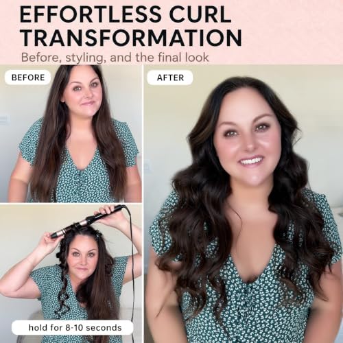 Hahahope 1 Inch Curling Wand, Long Barrel Ceramic Curler for Loose Waves - Image 2