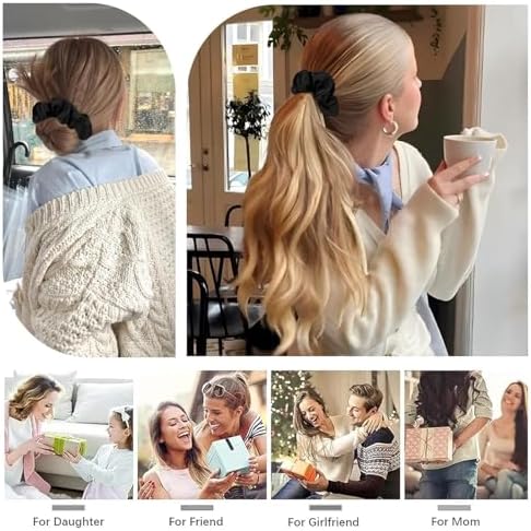 Pocket Scrunchies Hair Ties with Hidden Zipper Stash Scrunchy Ponytail Holder Secret Compartment Items - Image 5