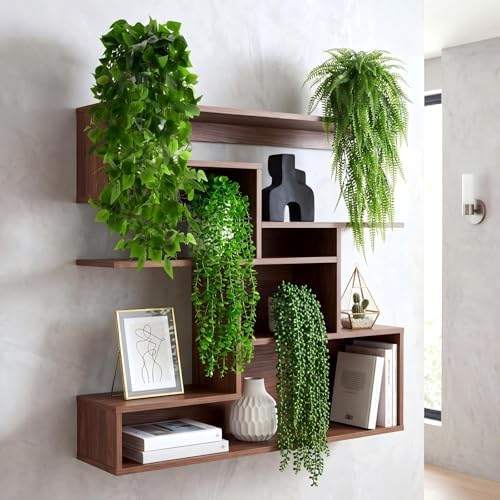 Daifunli 4 Pcs Artificial Hanging Plants Fake Hanging Ferns Plastic Fake Plant for Wall Room Garden Garland Indoor Outdoor Decor No Basket (Boston,Eucalyptus,Ivy Vine,String of Pearls) - Image 2
