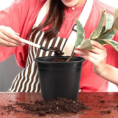 KINGLAKE 100 Pcs 6" Plastic Plants Nursery Pots Seedlings Flower Plant Container Seed Starting Pots Black - Image 6