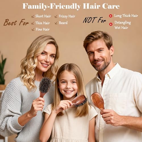 Small 100% Boar Bristle Hair Brush British Craftsmanship Handmade - Image 6
