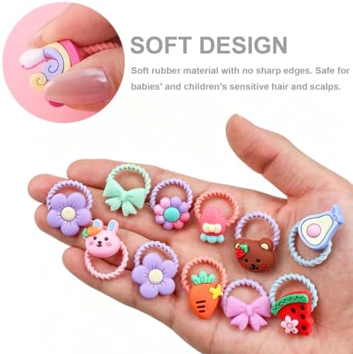 BlueZOO 110Pcs Cute Small Hair Ties Ponytail Holders for Baby Girls Kids - Image 2
