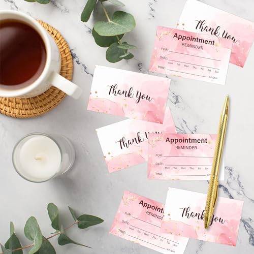 240 Pcs Appointment Reminder Cards Pink Ink Style 3.54 X 2 Inch - Image 3