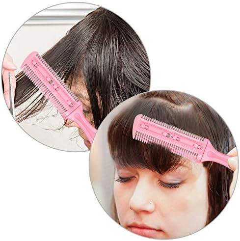 Maitys 3 Pcs Razor Combs for Hair Cutting with 10 Blades, White, Pink, Blue - Image 3