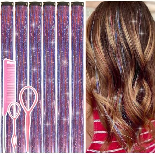 Hair Tinsel Clip in Red-Blue Fairy Hair Tinsel Kit by Rootoofocusesonthesecretstoenhancingwomensbeauty