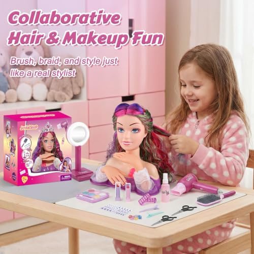 Princess Hair Styling Doll Head Makeup Kit for Girls, Hair Salon Set - Image 2
