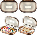 Travel Qtip Holder with Lid,4 Pcs Portable Swab Container,Brown by ESEHGS