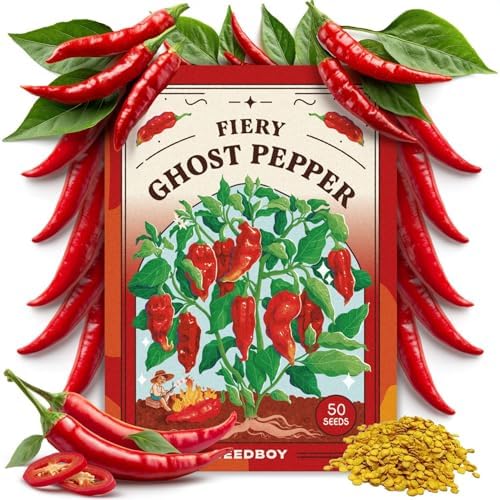 Non-GMO Vegetable Seeds for Planting (Bhut Jolokia Ghost Pepper) by Seedboy