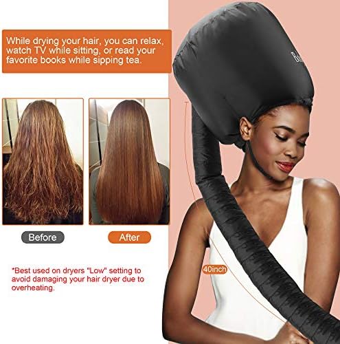 Boloye Hair Dryer Bonnet Attachment – 28.5" XL Hooded Dryer Cap for Faster Drying & Deep Conditioning, Extra-Large Space Fits Thick, Curly Hair & Styling Tools (Black, Universal) - Image 4