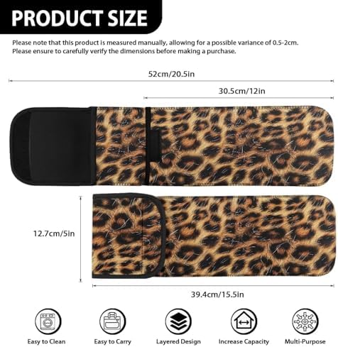 ZOUTAIRONG Curling Iron Bag Traveling Hair Straightener Case Curling Iron Travel Case Heat Resistant Curling Iron Holder Salon Station Women's Storage Bag Travel Bag Leopard Print - Image 3