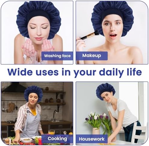 WLLHYF Silk Bonnet for Men, Satin Bonnet Elastic Band Silk Sleep Cap Soft Adjustable Hair Cap Hair Wrap for Women Sleeping - Image 5