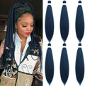 Navy Blue Braiding Hair Pre Stretched Kanekalo Knotless Prestretched Braiding Hair 30 inch Long Colored Hair Extensions for Braiding Pre Stretched Micro Braids Itch Free Yaki Braiding Hair Blue by UPerfeBeautyFashion