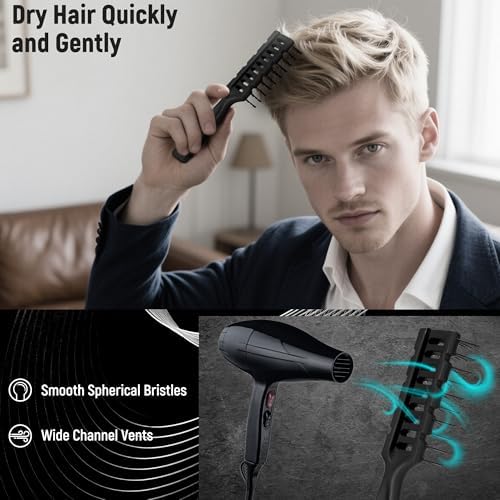SalonSilk Hair Brush for Men, 5PCS Men Hair Brush & Styling Comb Set, Professional Barber Tools for All Hair Types, Perfect for Styling, Grooming, and Detangling - Image 4