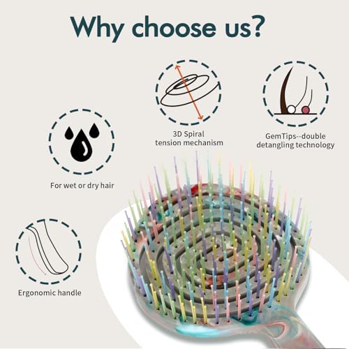 Detangling Wet Hair Brush for Thin or Straight Hair, Vented Detangler Hairbrush with Double-Layered Ultra and Soft-Nylon Bristles for Wet or Dry Hair, Gifts for Women Girls Kids - Image 3