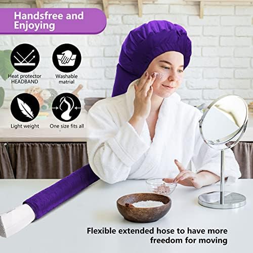 Hair Dryer Bonnet - Upgraded Hooded Hair Dryer with Adjustable Extra Large Hood for Easy Styling, Curling and Deep Conditioning, Includes Free Carrying Case for Portable Hair Drye Cap(Purple) - Image 2