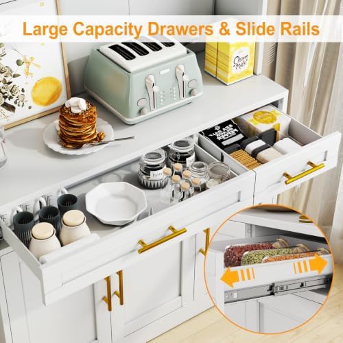GAIOUS 71" Metal Kitchen Pantry Cabinet, Buffet Sideboard with Drawers - Image 4