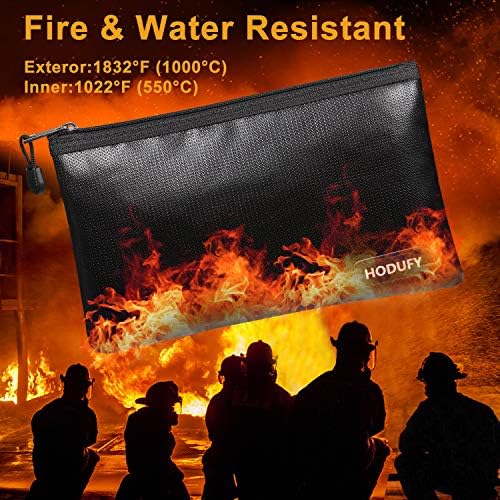 Hodufy Fireproof Money Bag - 10.6"x6.7" & 5"x8" Small Fireproof Bags, Bank Deposit & Passport Safe Storage Envelope - Image 5