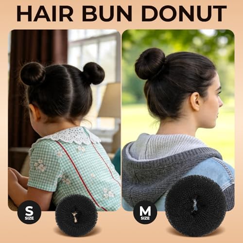 YGDZ 200 PCS Donut Hair Bun Maker Set, 4 Hair Donuts, 10 Black Buns Hair Nets, 80 Bobby Pins for Women, Girls, Dance Competition Must Haves, Dance Hair Accessories, Ballet Bun Kit, Black - Image 5