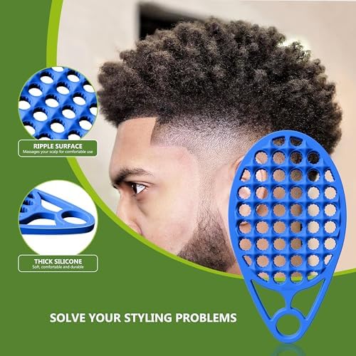 KOUPA Magic Silicone Curly Hair Brush, One Piece Twist Curl Comb for Afro Curls, Washable Hair Tool for Men Women, Blue, 1 Piece - Image 6