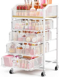 SUNALLY Rolling Makeup Cart with Drawers, Rolling Vanity Nail Cart, White by SUNALLY