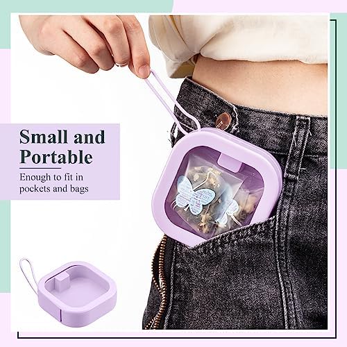 2 Pack Portable Hair Tie Organizer Travel, Small Hair Tie Container, Purple - Image 3