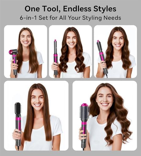 6-in-1 Air Styler Hair Dryer Brush with Auto-Wrap Curlers - Image 2