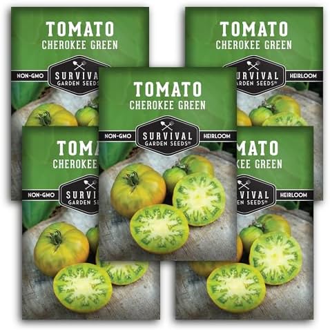 Cherokee Green Tomato Seeds for Planting - 5 Packs by SurvivalGardenSeeds