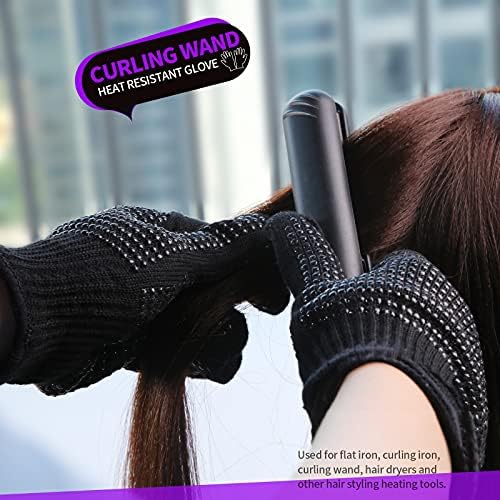 Teenitor Heat Resistant Glove With Silicone Bumps For Hair Iron Tool, Professional Heat Gloves For Heat Press, Heat Protectant Gloves For Hair Styling, Black - Image 5