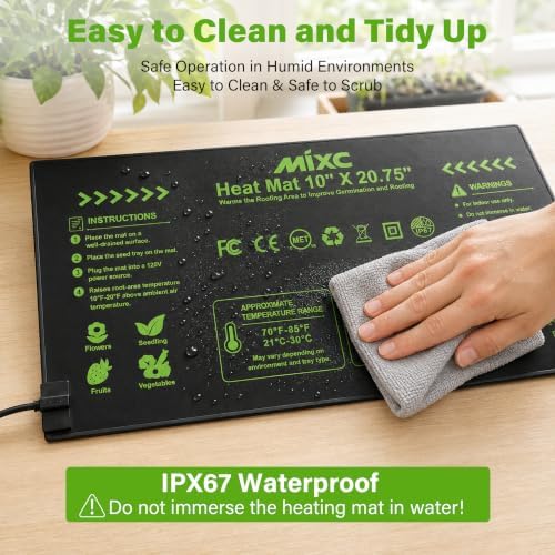 MIXC 10" x 20.75" Seedling Heat Mat, Heating Mat for Seed Starting 4 Pack - Image 4