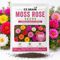 Moss Rose Seeds for Planting - 1,000 Seeds - ‘Portulaca Grandiflora’ Flowers for Bonsai Garden Balcony Planting by CZGrain