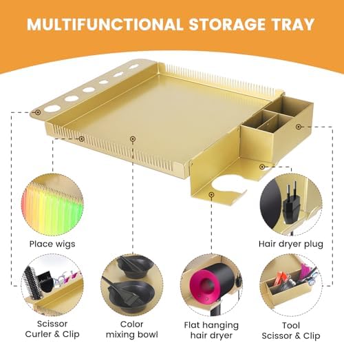 Salon Señor Gold Salon Rolling Tray Hair Extension Tray Cart - Image 5