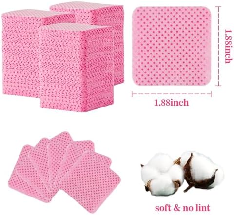 MAQIHAN 1200 Lint Free Nail Wipes - Pink Acetone Nail Polish Remover Wipes Lint Free Nail Wipes Pads Gel Nails No Lint Nail Glue Wipes Eyelash Extensions Toallitas Para Uñas Sin Pelusa Nail Supplies - Image 2