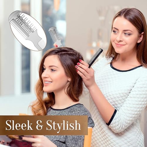 Facón Razor Comb for Hair Cutting - Professional Hair Cutting Comb Kit with 12 Replacement Blades, Double Edge Shaper for Salon & Home, Premium Styling Thinning Texturizing Split Ends Trimming Razor - Image 3