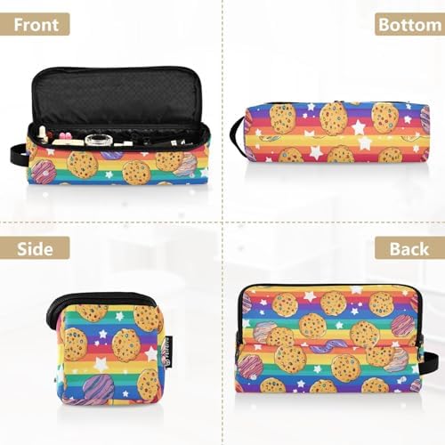 Hair Tools Travel Bag with Heat Resistant Mat Detachable 2-in-1 Curling Iron Travel Case Hot Tools Organizer for Straightener Flat Iron Rainbow Stripes Cookies Stars - Image 5