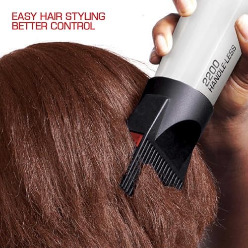 Red by Kiss Handle-Less Ceramic Tourmaline Hair Dryer, 1875W Ergonomic Grip, White, Includes 3 Attachments, For Detangling, Straightening, and Frizz-Free Shine - Image 3