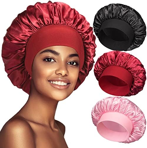 3PCS Bonnets for Women,Silk Satin Bonnet Hair Bonnet for Sleeping by PHILIGHTS