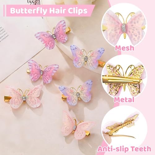 Little Girls Hair Accessories Kit with 3-Tier Pink Storage,Ties and Clips - Image 5