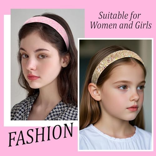Headbands for Girls, 3 Pack Sparkly Glitter Toddler Girls Headbands - Image 5