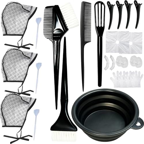 27 pcs Hair Dye Kit Highlight Frosting Cap with Hook by ZMOIVOK