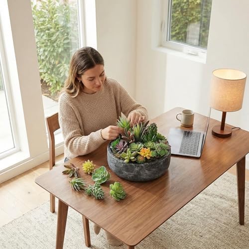 18 Pcs Artificial Succulent Plants Unpotted Premium Fake Plants Double Flocked Succulents Realistic Textured Faux Succulents DIY Floral Decor for Home Garden Arrangement Office Party Indoor Outdoor - Image 7