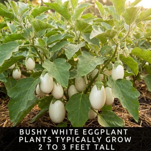 White Eggplant Seeds for Planting | 100 Seeds | White Garden Vegetable - Image 4