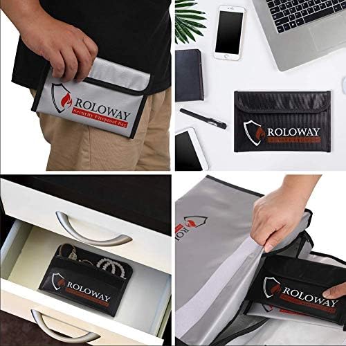 ROLOWAY Small Fireproof Bag (5 x 8 inches), Non-itchy Fireproof Money Bag for Cash, Valuables, Passport, Currency & Keys (6-Pack) - Image 6