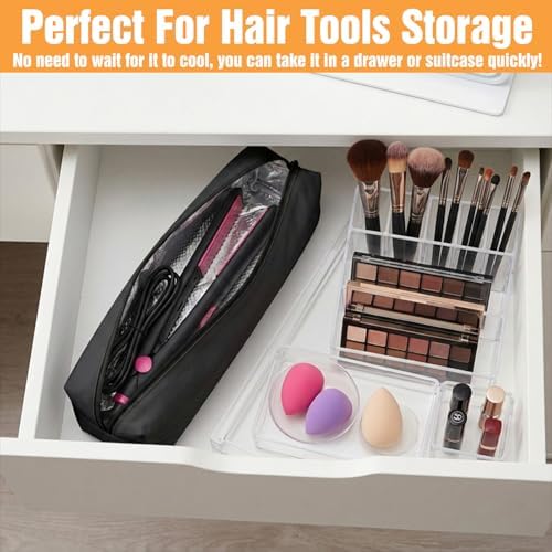 Amabro Heat-Resistant Travel Curling Iron Storage Bag Organizer Case Pouch - Image 3