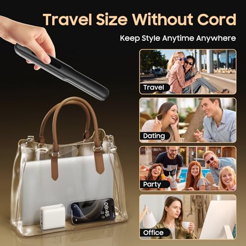 Cordless Hair Straightener, Portable Flat Iron for Travel, 2 in 1 Hair Styling Tools for straightening and Curling, Lightweight on-The-go - Image 7