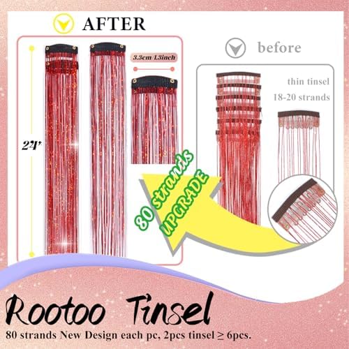 Hair Tinsel Clip in Red Fairy Hair Tinsel Kit - Image 2