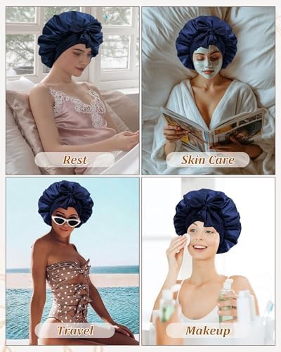 Satin Bonnet for Sleeping Women, Silk Sleep Bonnet for Curly Hair Wrap - Image 7